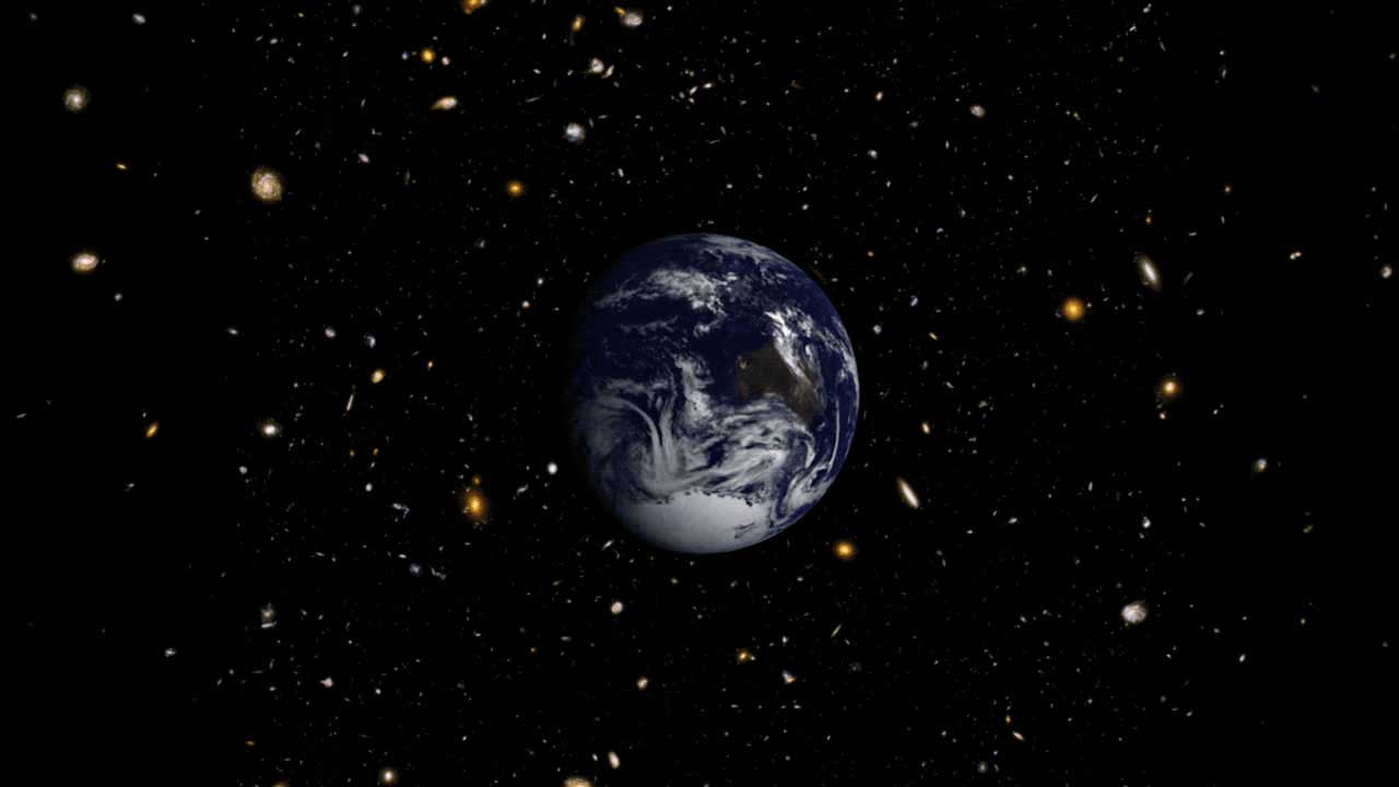 Earth in a Hubble Deep Field portrait
