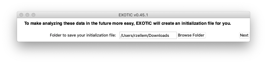 EXOTIC Save your Initialization File