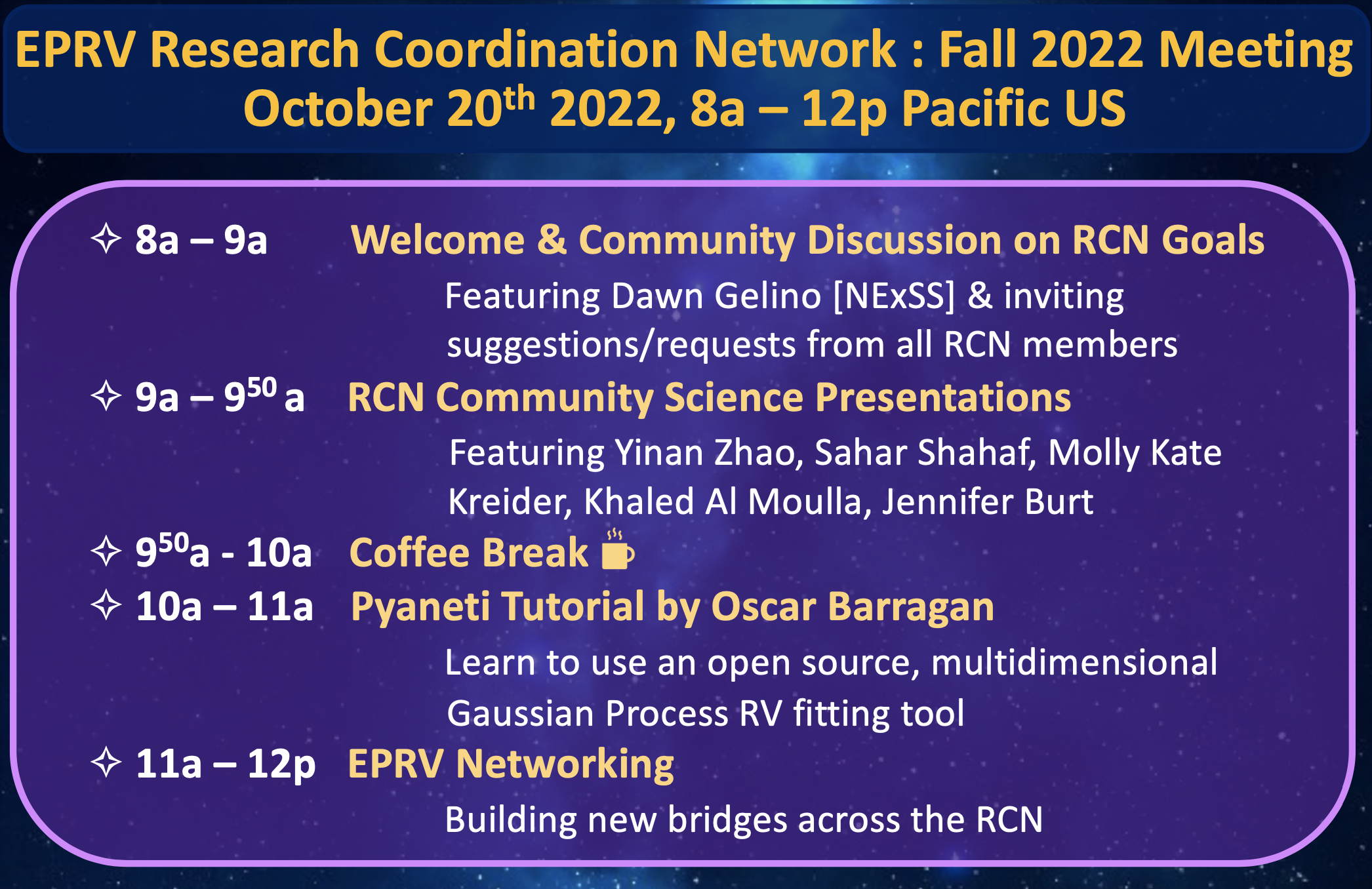Advertisement for the Fall EPRV RCN meeting on October 20th 2022