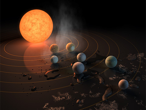 Illustration of the TRAPPIST-1 system