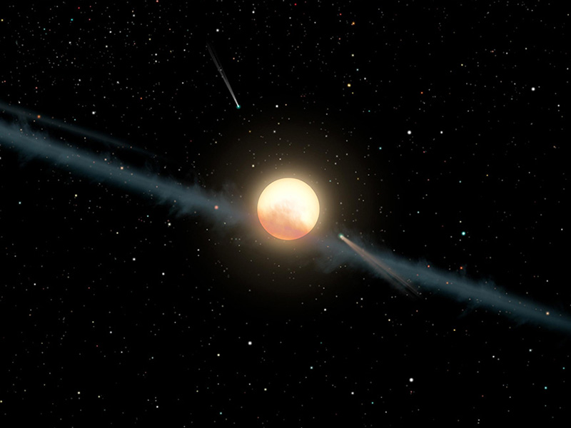 Illustration of dust cloud around distant star