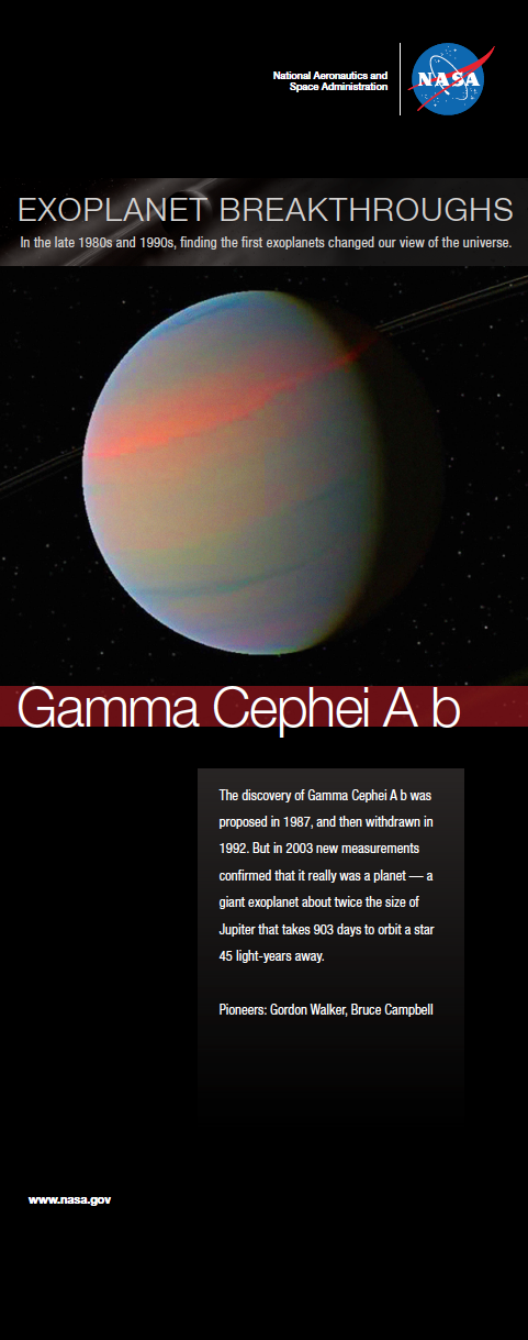 An infographic depicting one of the first exoplanets discovered.