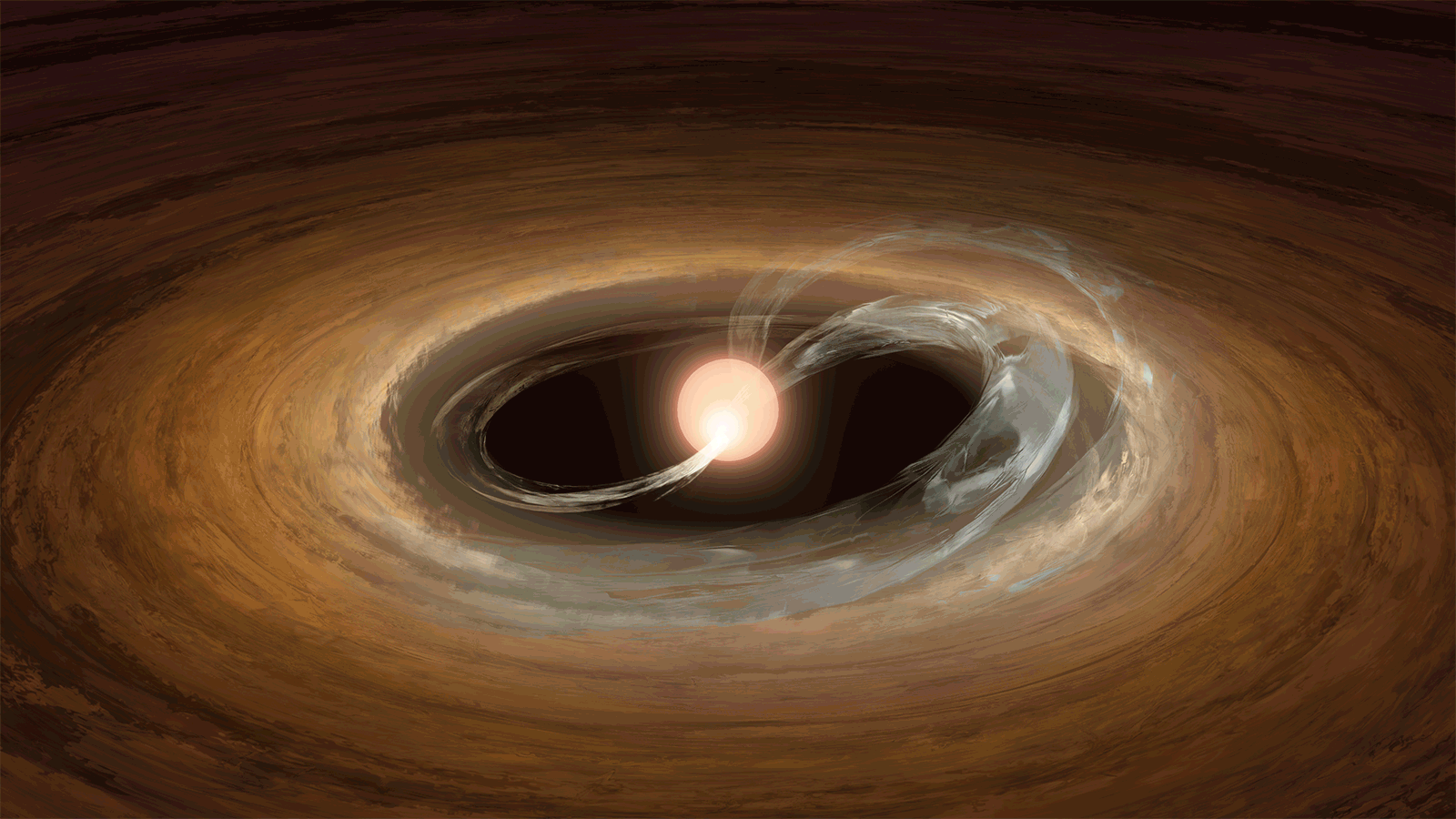 slide 1 - Three images show a star in a disc, then blazing into light.