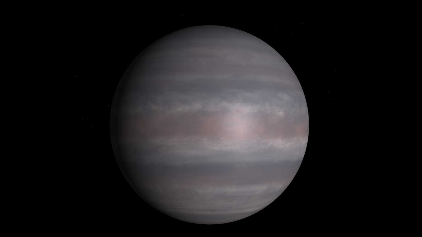 slide 1 - A gas giant exoplanet is seen on a black background.
