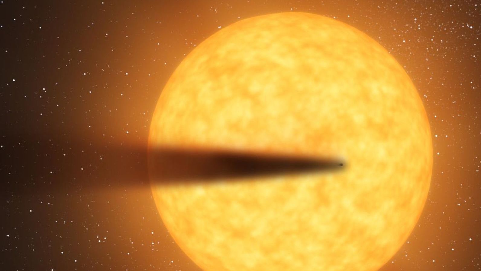slide 1 - Artist's rendering of planet venting material into space