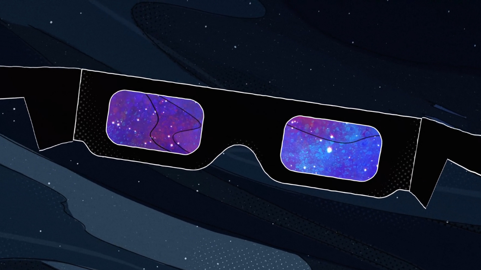 slide 5 - Fanciful image of "special glasses" allowing a view of exoplanets throughout the galaxy.