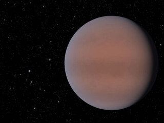 Illustration of a "super Neptune" found to have water vapor in its atmosphere.