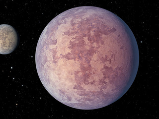 Illustration of two rocky "super-Earths"