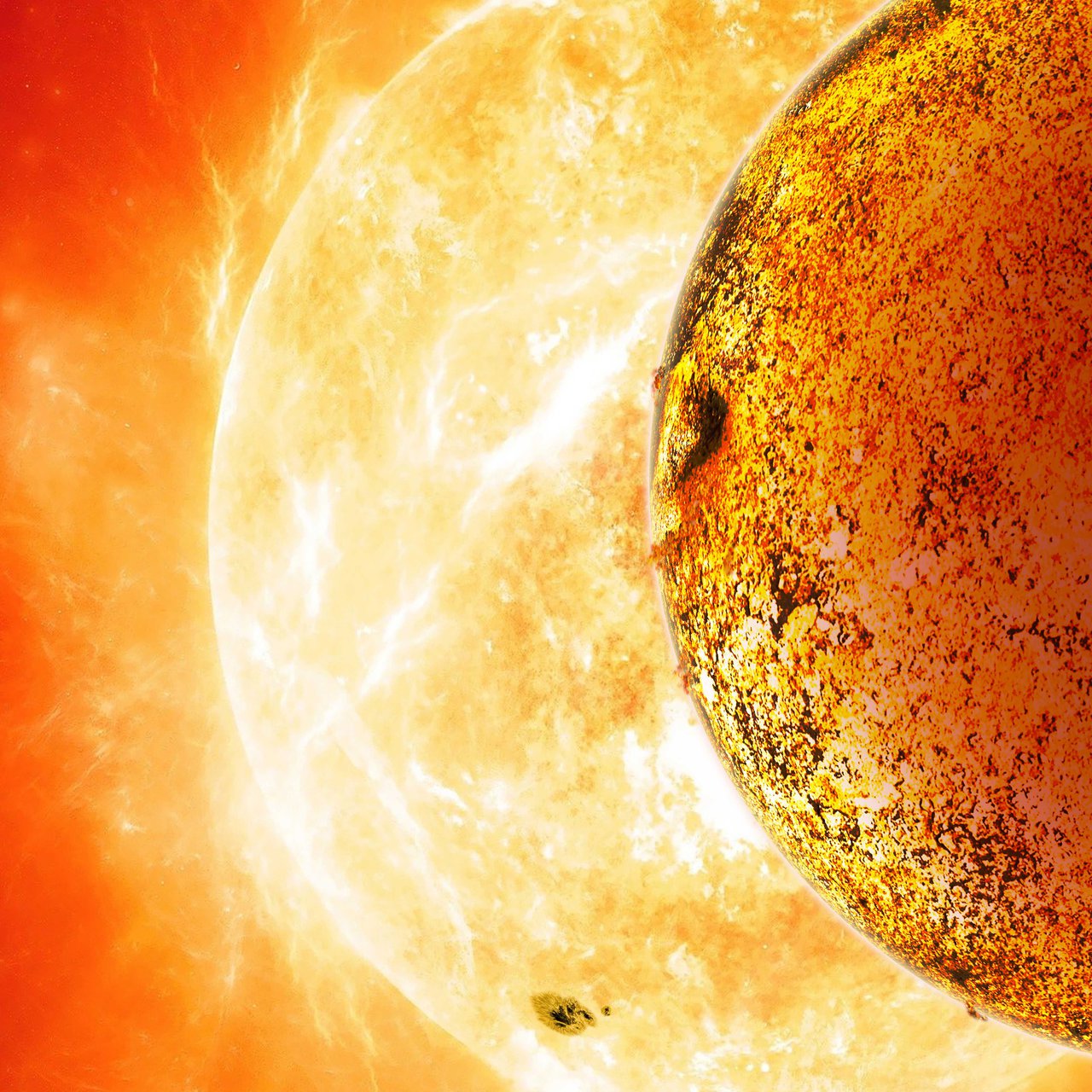 An artist's conception of Kepler-78b orbiting its parent star once every 8.5 hours. Credit: David A. Aguilar (CfA).