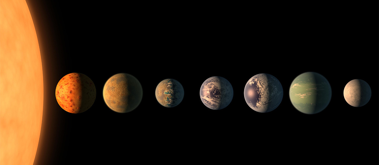 Illustration of the TRAPPIST-1 system.
