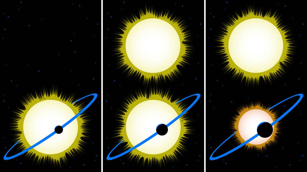 Illustration of a planet in front its star