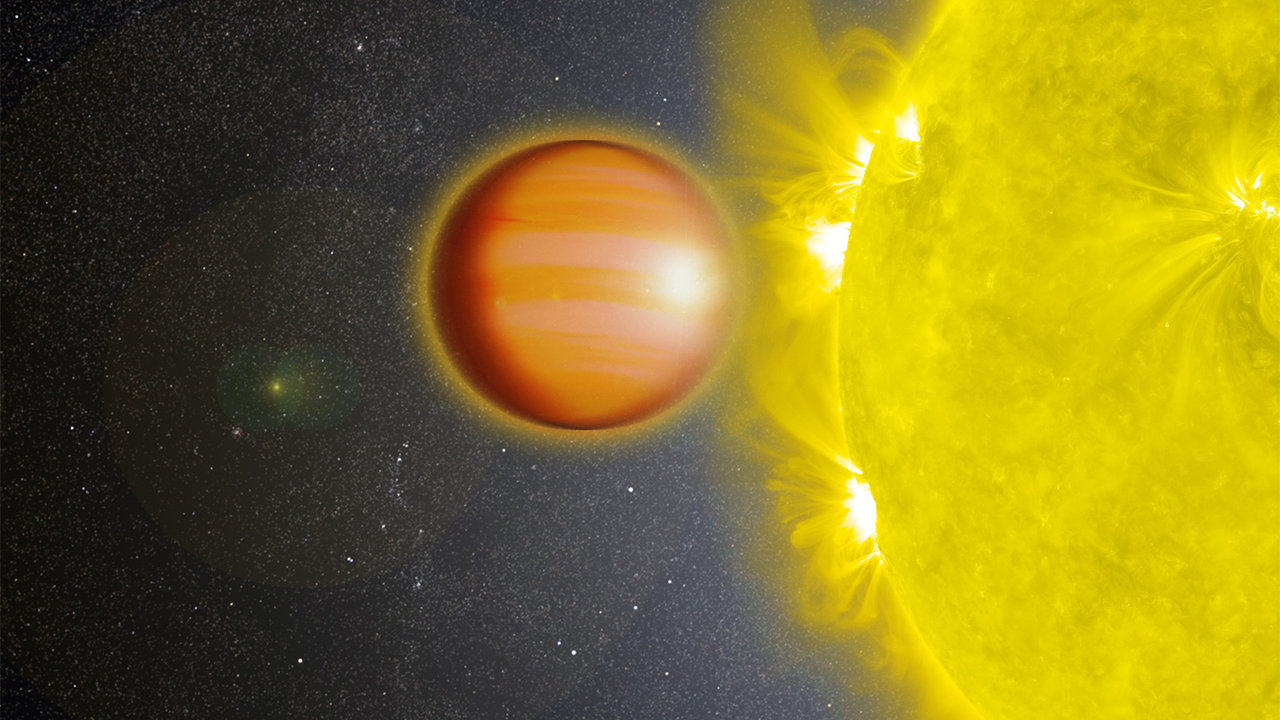 Illustration of the gas giant crossing its star