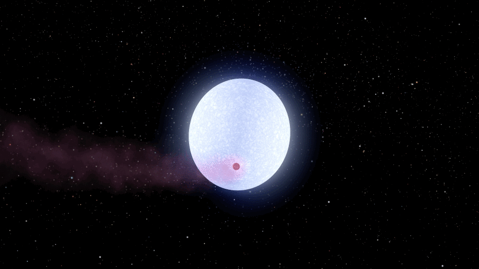 Planet KELT-9b in orbit around its star.