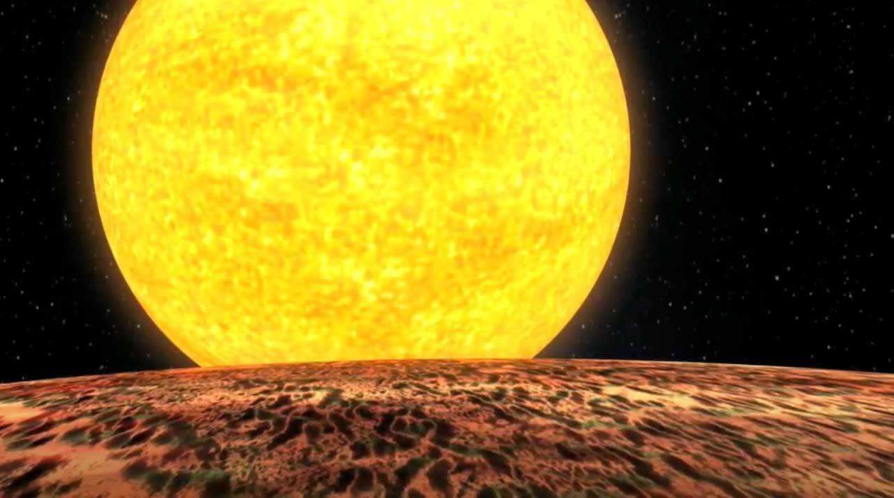 Artist's rendering of the surface of Kepler-10b, a planet orbiting its star so closely that its atmosphere likely has been blown away. Something similar might have happened to a newly discovered exoplanet, TOI 849 b. Image credit: NASA/Kepler Mission/Dana Berry.