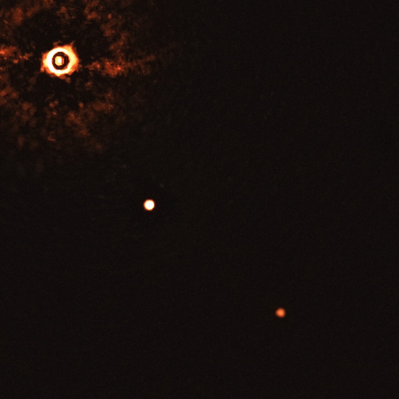 Direct image of two planets around a Sun-like star.