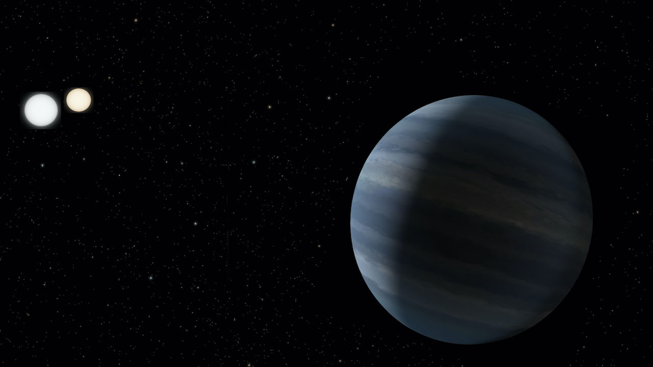 Illustration of recently discovered circumbinary planet, TIC 172900988 b. Image credit: NASA/JPL-Caltech
