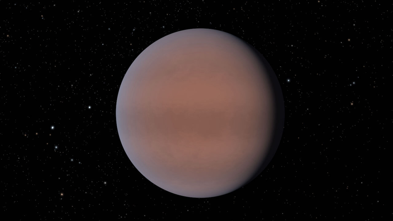 Illustration of a "super Neptune" found to have water vapor in its atmosphere.
