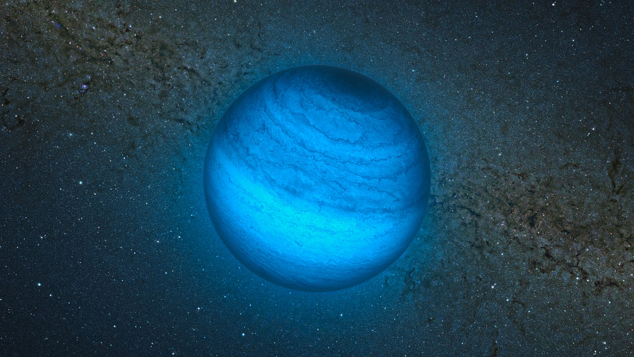 Artists impression of the free-floating planet CFBDSIR J214947.2-040308.9
