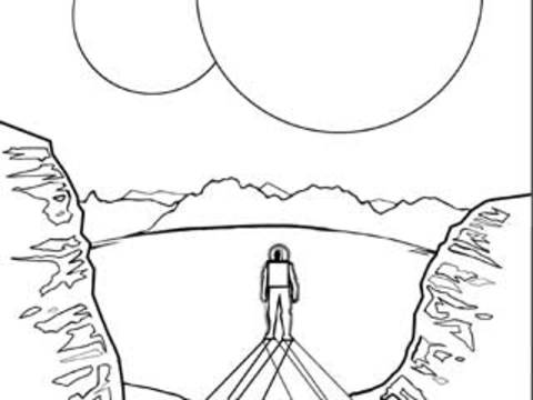 If you visited Kepler-16b, what colors do you think you’d see? Download the coloring page based on our Exoplanet Travel Bureau poster for the world with two suns.